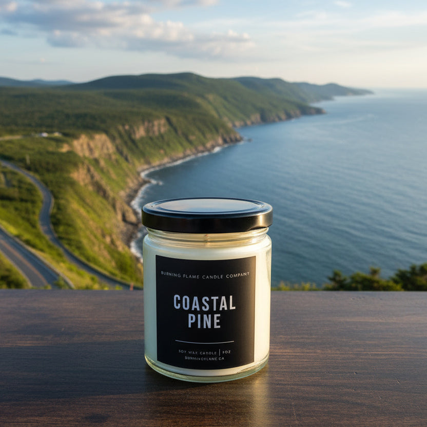 Coastal Pine Candle | Hand-Poured in Halifax – Burning Flame
