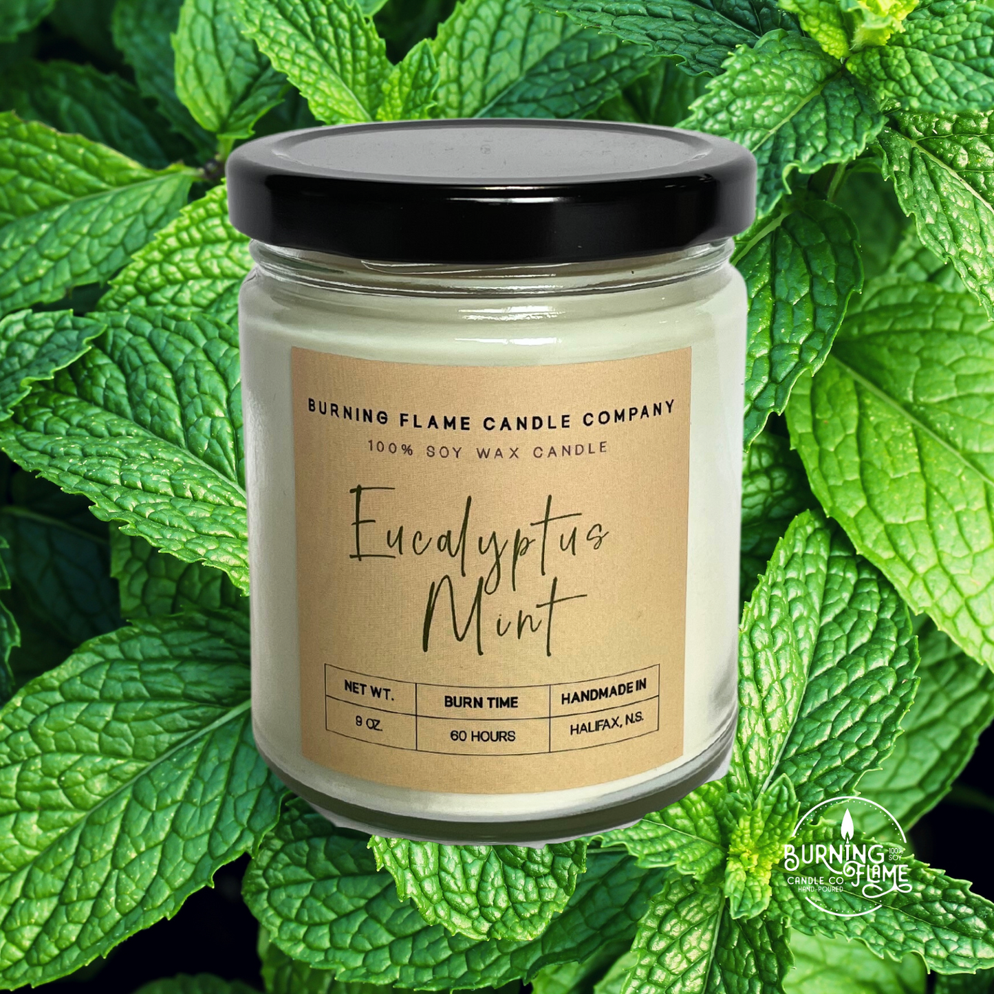 Eucalyptus Mint Candle | Hand-Poured in Halifax – Burning Flame