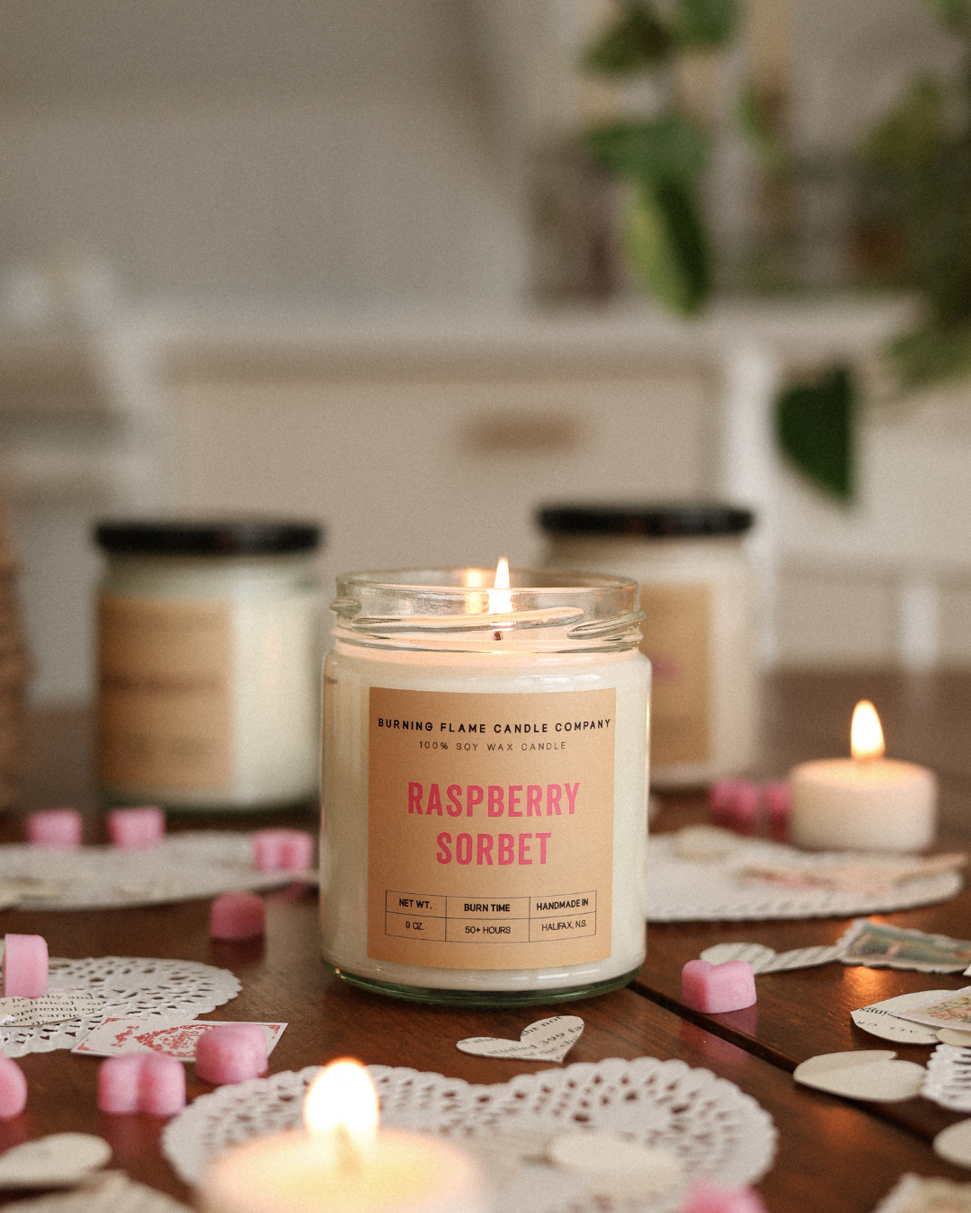 Raspberry Sorbet Soy Candle | Hand-Poured in Halifax – Burning Flame