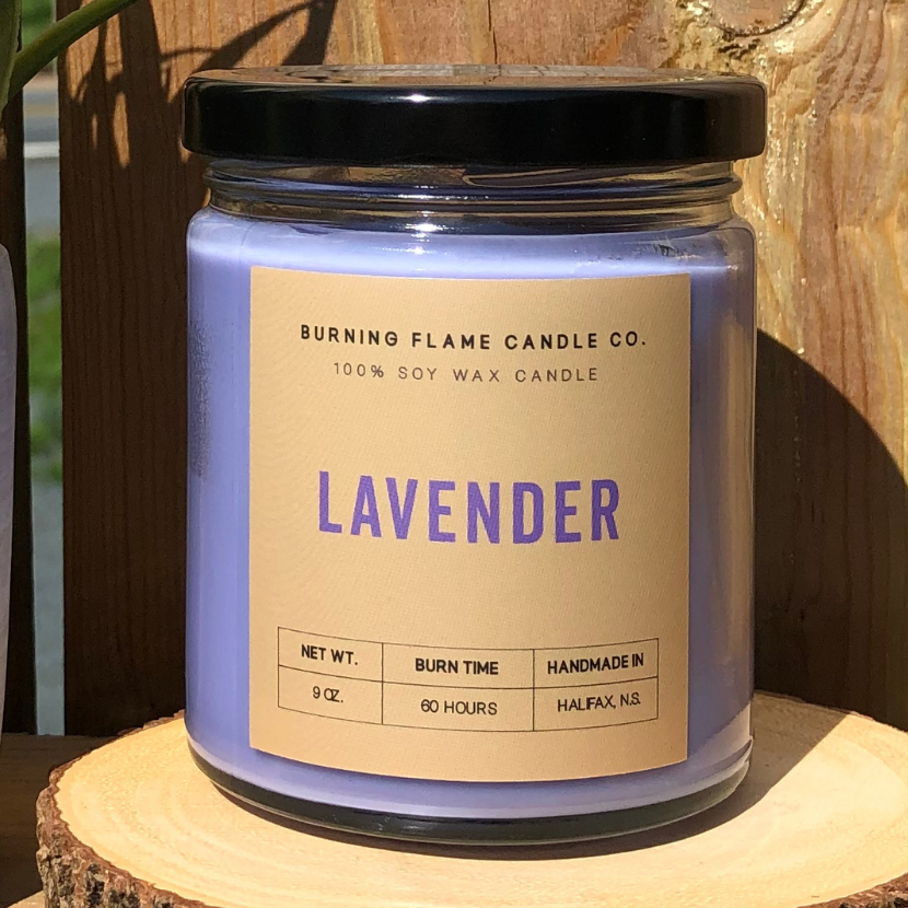 Lavender Candle | Hand-Poured in Halifax – Burning Flame