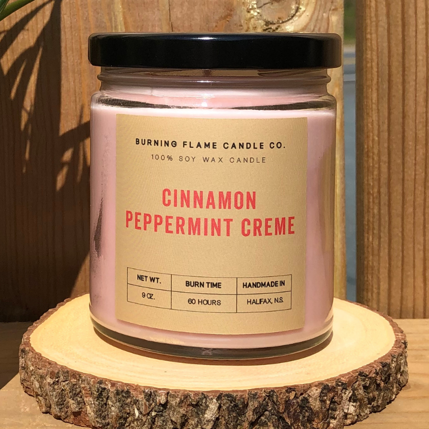 Cinnamon Peppermint Creme Candle | Hand-Poured in Halifax – Burning Flame