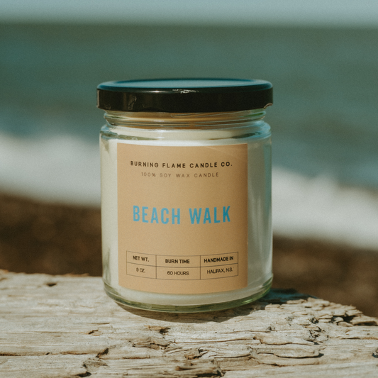 Beach Walk Candle | Hand-Poured in Halifax – Burning Flame