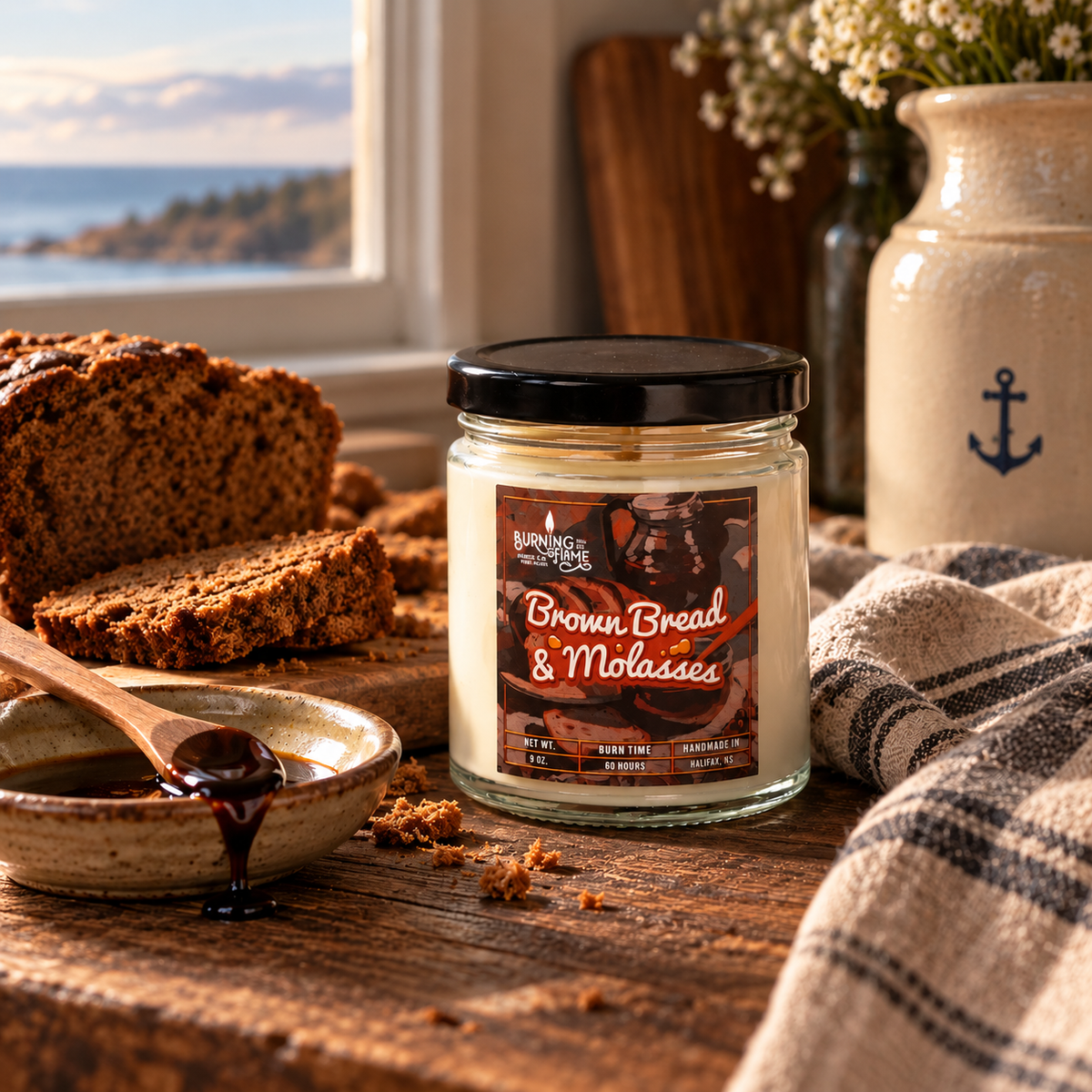 Nova Scotia Brown Bread and Molasses Candle | Hand-Poured in Halifax – Burning Flame