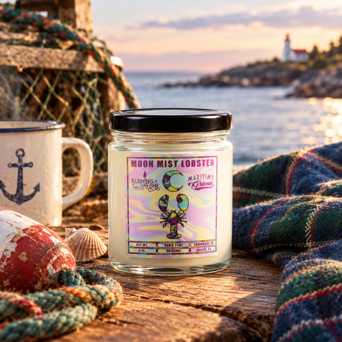 Moon Mist Lobster Candle | Hand-Poured in Halifax – Burning Flame