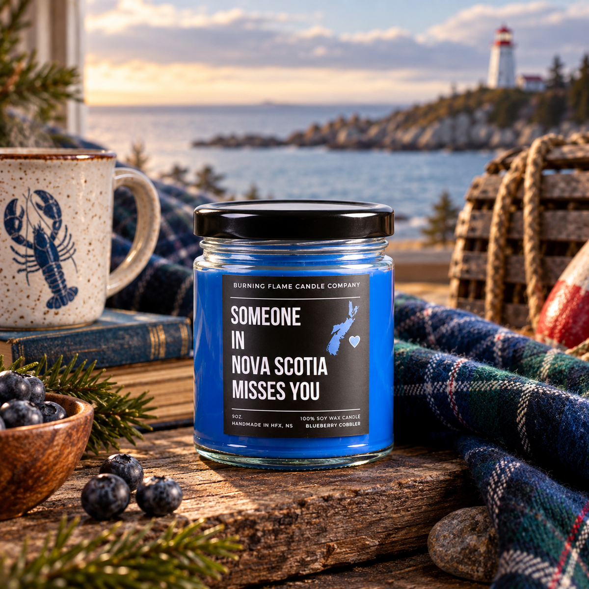 Someone in Nova Scotia Misses You Candle | Hand-Poured in Halifax – Burning Flame