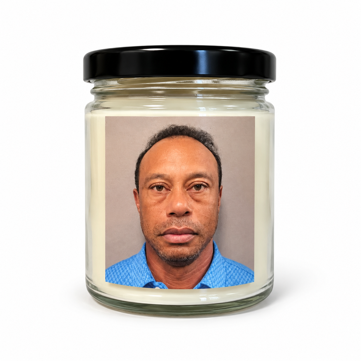 Tiger Woods Mugshot Candle | Hand-Poured in Halifax – Burning Flame