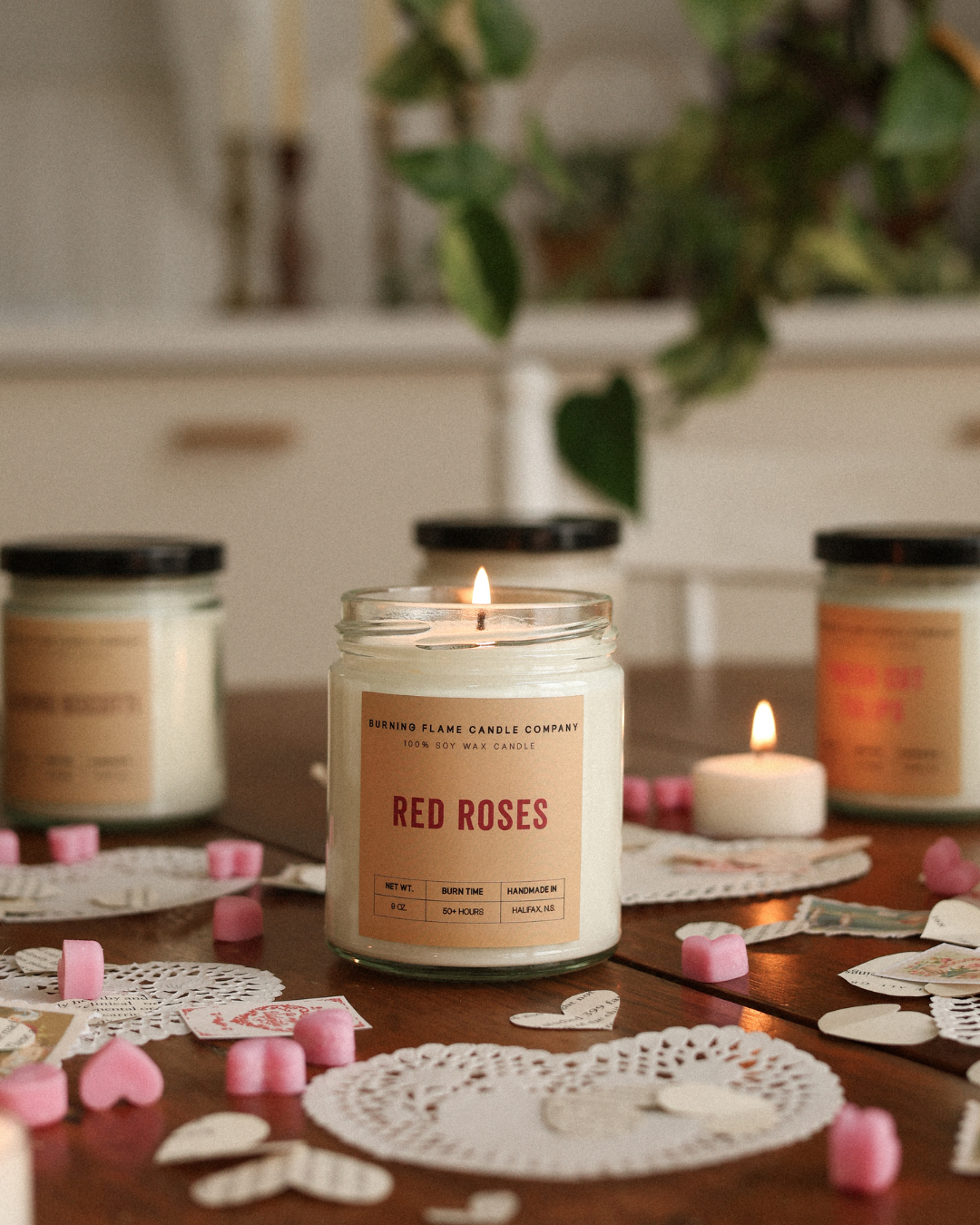 Red Roses Soy Candle | Hand-Poured in Halifax – Burning Flame