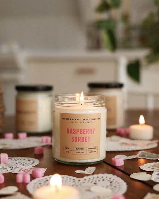 Raspberry Sorbet Soy Candle | Hand-Poured in Halifax – Burning Flame