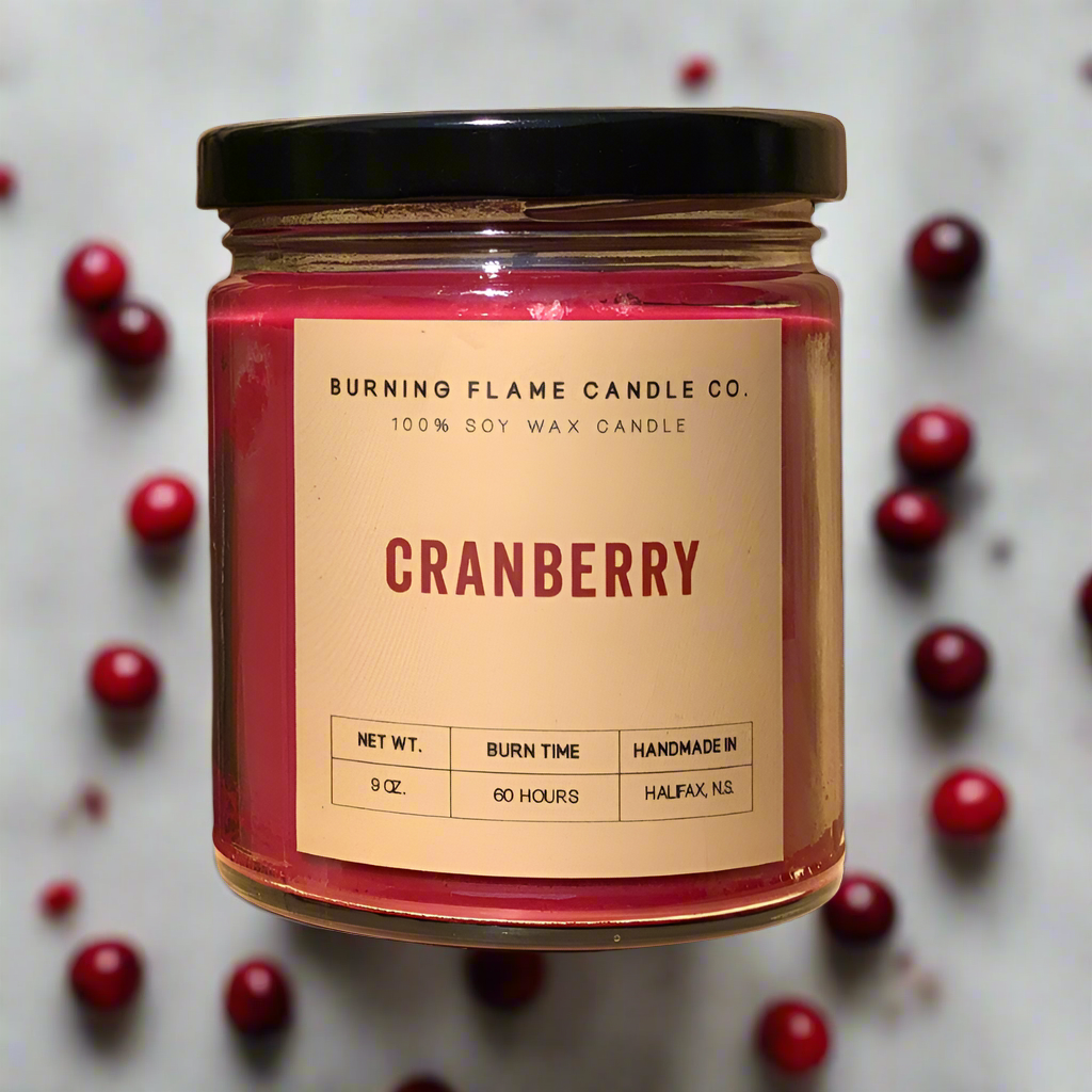 Cranberry Candle | Hand-Poured in Halifax – Burning Flame