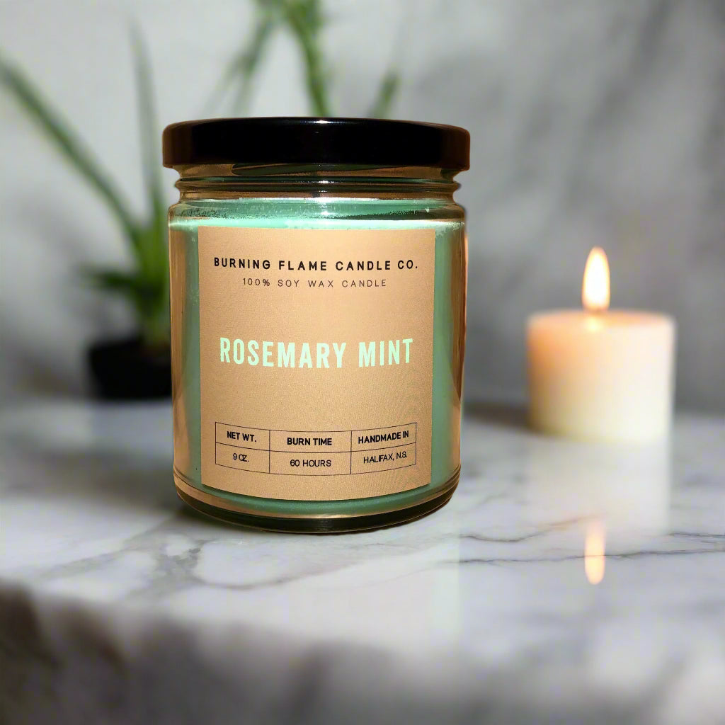 Rosemary Mint Candle | Hand-Poured in Halifax – Burning Flame