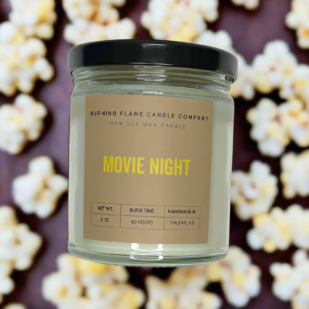 Movie Night Candle | Hand-Poured in Halifax – Burning Flame